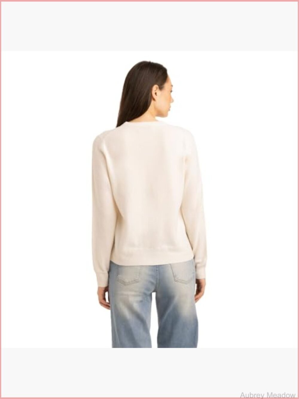 Crew Neck Cardigan – 90% Wool 10% Cashmere Button Front Sweater - Picture 4 of 4